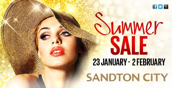 “<a href="/SandtonCity/">Sandton City</a>: The #SandtonCity #SummerSale begins on 23 Jan &amp; runs until 2 Feb. See you there! ” <a href="/Denesmuts/">Dene Smuts</a> #payday