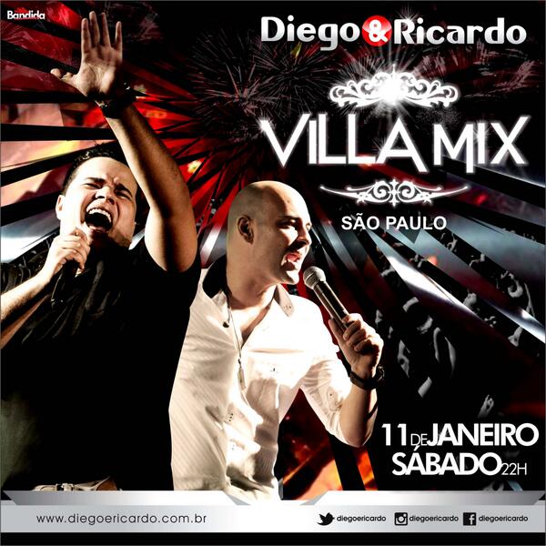 diegoericardo's tweet photo. Amanhã moçadaa grande show, esperamos todos vocês lá! Alôô @VillaMixSP estamos chegando Aiiiióóóóó .. http://t.co/rg7cHC1fk9