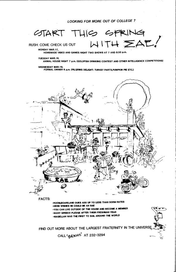 thomasdo2's tweet image. @SAENDSU 1986 SAE Spring Rush Invite!
#beforecomputers