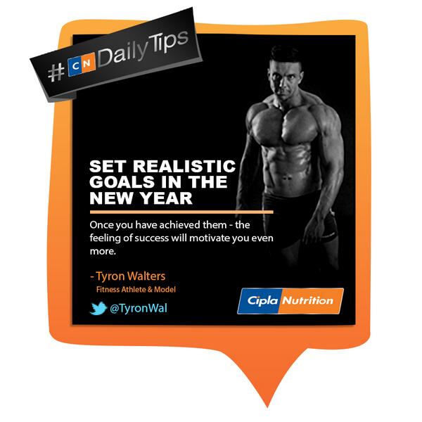 CiplaNutrition's tweet photo. #CNDailyTips: On goals and motivation by @TyronWal. Please RT if you agree! http://t.co/1Q7T37hjem