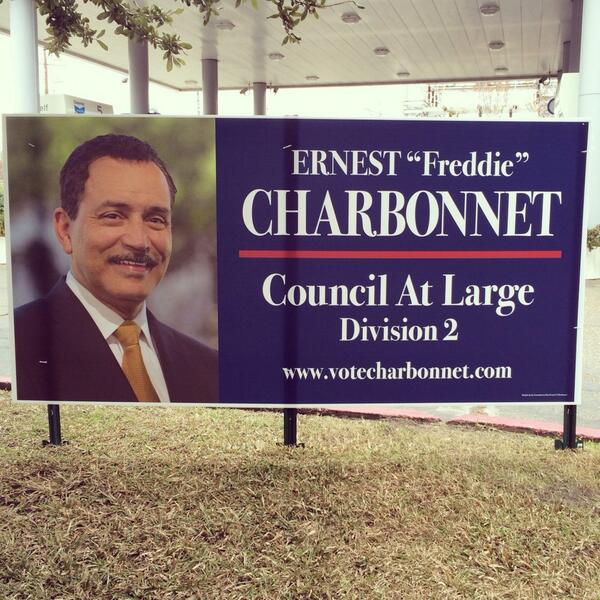 votecharbonnet's tweet photo. Have you gotten your Vote Charbonnet sign yet? #NolaElections #NOLA http://t.co/hHX5DrBekN
