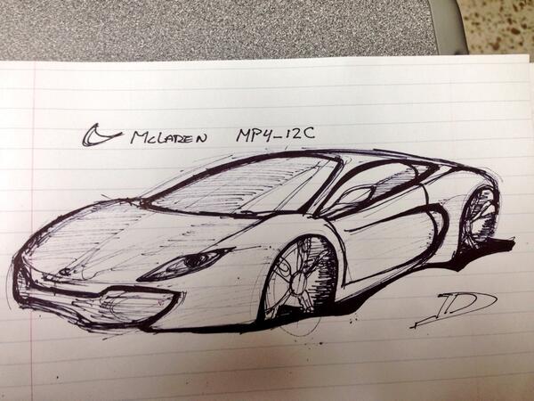 calerouxz's tweet photo. @McLarenF1 just tried drawing a 12C in class 😊 http://t.co/zwq3jMKDzP