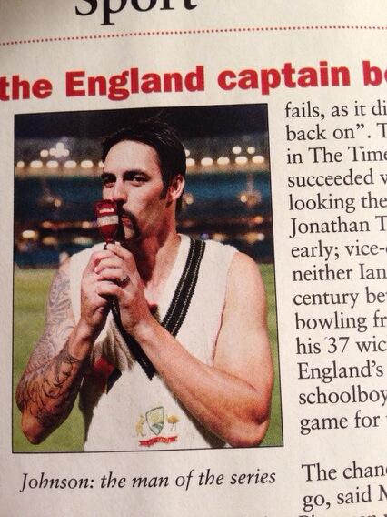 PaulDwyer010's tweet image. Is it me or does Mitchell Johnson look exactly like Freddy Mercury in this photo? #samemother?
