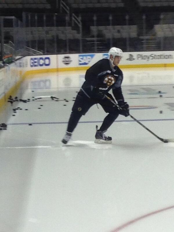 AmalieBenjamin's tweet image. The Bruins - or, at least, Matt Bartkowski - have made it to San Jose.