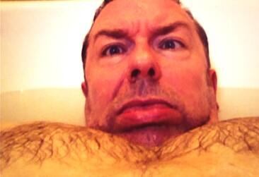 Warning: this bath pic is the worst one yet. It looks like I'm being still-born from my own arse.
