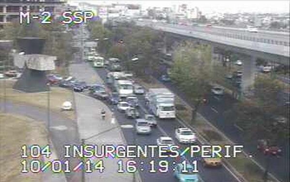 ZS #Avancecomplicado registra lateral de Anillo Periférico en su incorporación Av. Insurgentes.