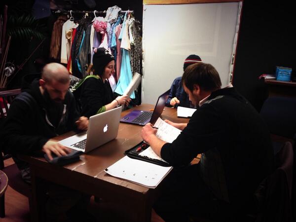 CAdelaideFilm's tweet image. Production meeting with new DP Peter Buckle!