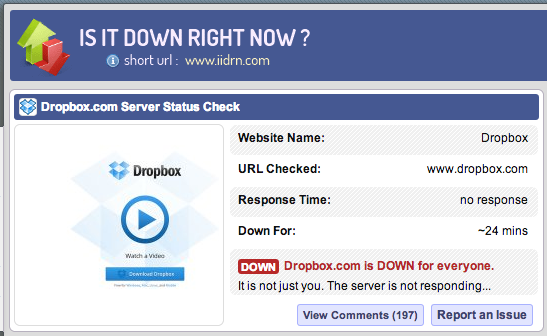 alanearl's tweet image. .@dropbox ... It is down? Yes! How could this be? The world is ending and taking my files with it. #dropboxdrop
