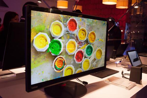 Microsoft's tweet image. .@Lenovo’s New Year’s resolution? 3840x2160. Their beautiful 4K monitor from #CES2014: