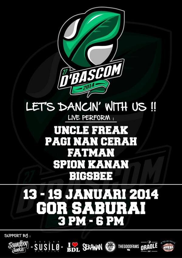 D'BASCOM 2014 <a href="/doctorsusilo27/">doctorsusilo27</a> LIVE BAND: 
<a href="/SoundboyJunkie/">SoundboyJunkie</a> <a href="/Uncle_Freak/">Uncle Freak</a> <a href="/paginancerah/">paginancerah</a> <a href="/SpionKanan_Ska/">Spion Kanan 2011</a>