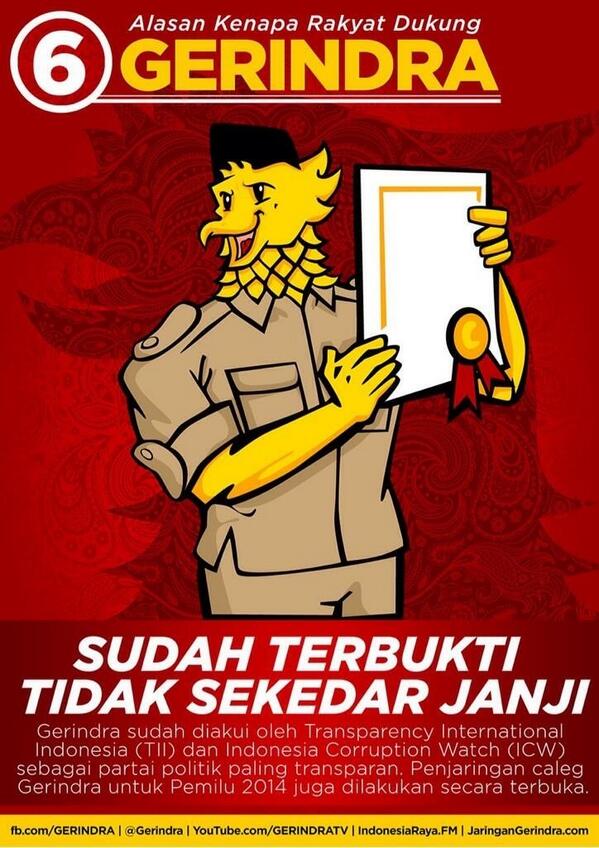 Gerindra for indonesia 2014 ! #SalamIndonesiaRaya <a href="/Gerindra/">Partai Gerindra</a>