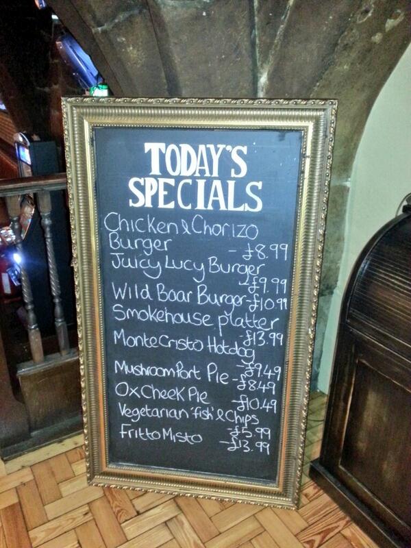 Today's specials @ The Watergates