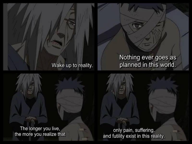 Wake Up To Reality Madara Quote Manga - Deeper