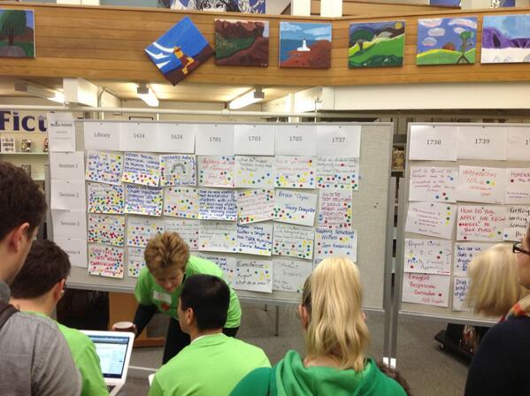 Look at all the great sessions at #edcampdelta with over 250 people #sd37 #deltalearns