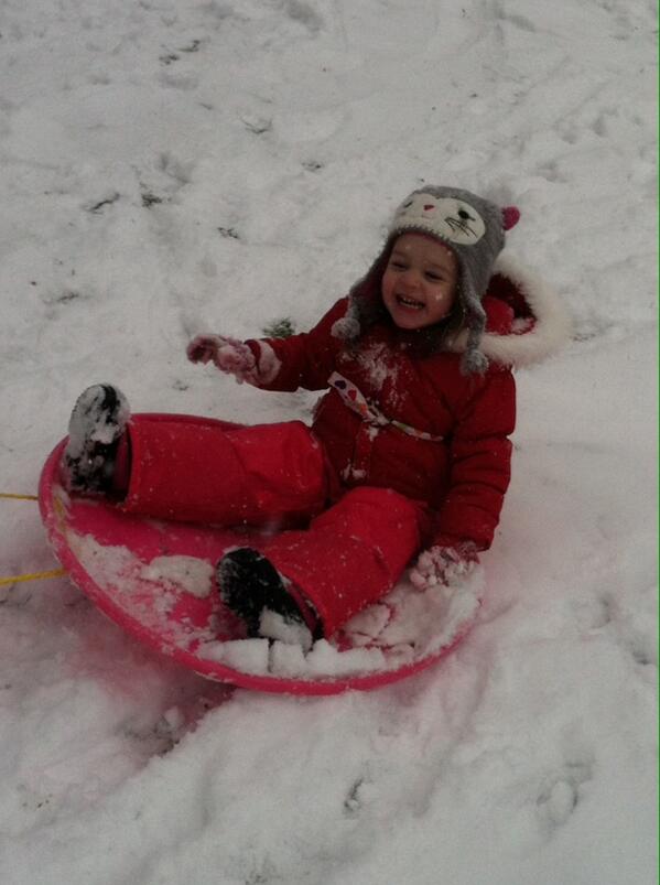 lrosie11's tweet photo. #YTSnowKids my two year old loving the snow http://t.co/3x9LVIDETP