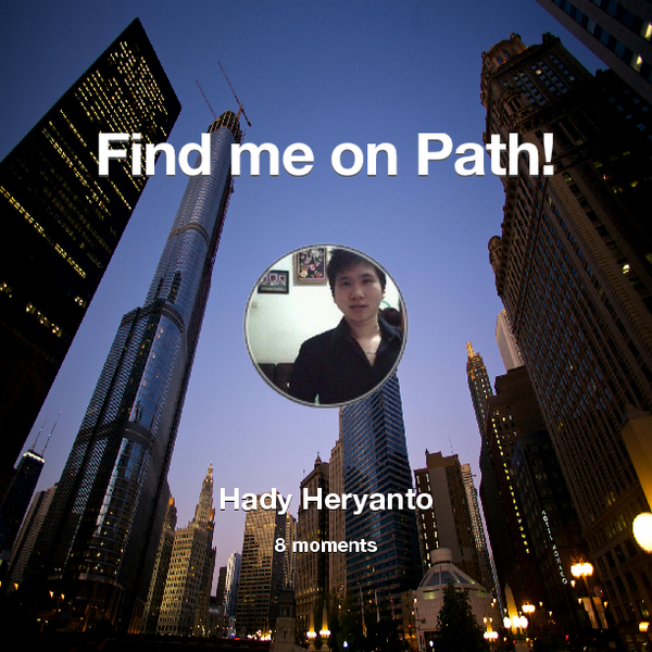 Find me on #Path now! Go to: path.com! #thepersonalnetwork