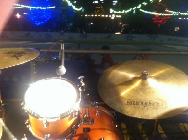 springdaleQ4's tweet photo. Set break drum set view #thisisouroffice http://t.co/3gf9tqpkrE