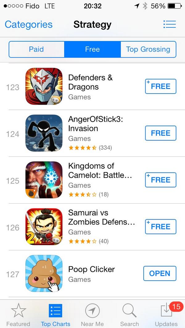 PoopClicker's tweet image. Climbing the charts thanks to @kiip go poop clicker!