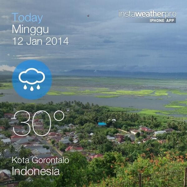 yoz_ate's tweet photo. #instaweather app http://t.co/QRdj9qHl4j #weather now in #Kota Gorontalo #wx benteng Otanaha http://t.co/H6hNFho5nU