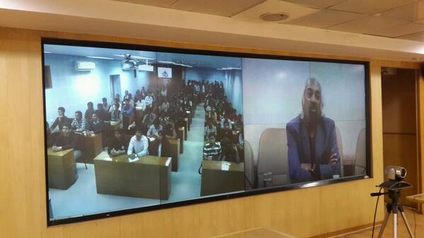 sampitroda's tweet photo. Speaking to students at IIT-KGP about #entrepreneurship through video-conf http://t.co/aBKAUUaNVo