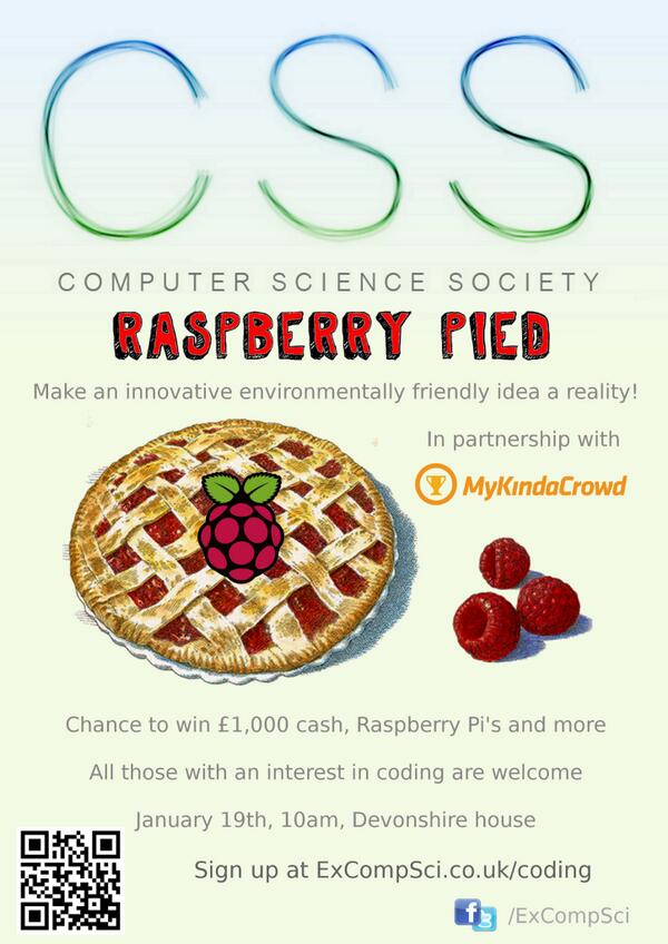 excompsci's tweet image. #RaspberryPied looks like it's going to be BIG. Awesome prizes from our sponsor @MyKindaCrowd thank you!