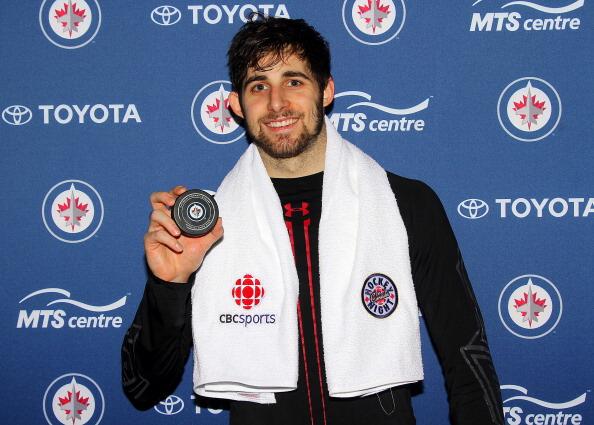 NHL's tweet photo. Congrats to @NHLJets @3ricODell on his first NHL goal. http://t.co/lqzcvNlbN5