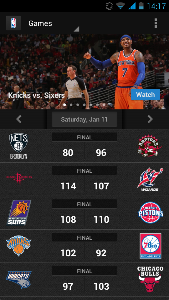 ResultatsNBAfr's tweet photo. Résultats d'hier : (Kevin Séraphin : 18 pts en 22min) http://t.co/SKR5KQcdZK