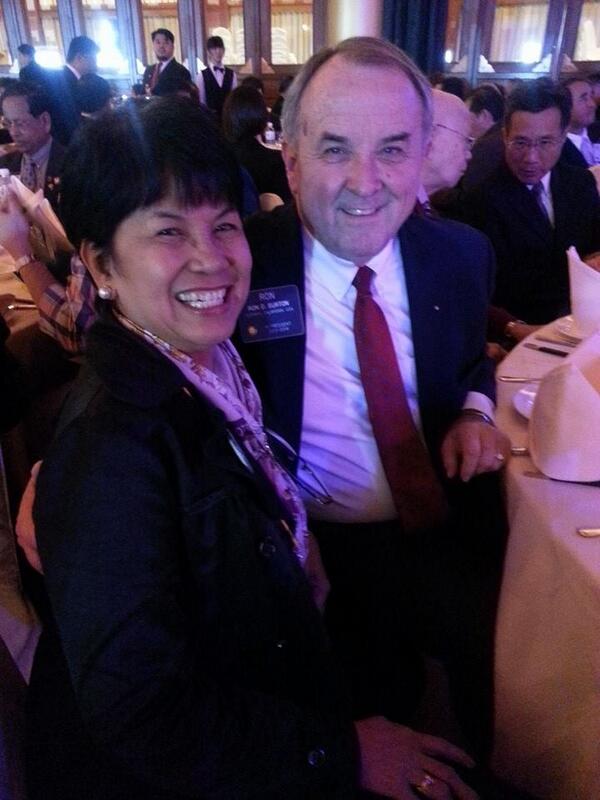 First Class President Fe Aquinde with RI First Class President Ron Burton