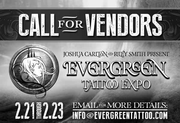 evergreentattoo's tweet photo. We are looking for vendors for this event! Indoor table vending of food, jewelry, clothing, crafts, etc. email us. http://t.co/Idg9Ko82ch