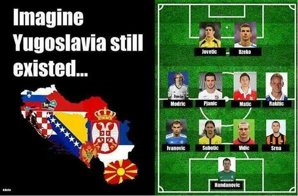 TheChips_Futbol's tweet photo. Si Yugoslavia aún fuese una nación, ésta sería una de sus posibles selecciones de fútbol http://t.co/autveeim12