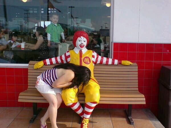 Naked Girl Eating Mcdonald