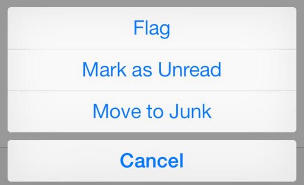 itairos's tweet photo. How many times have you clicked on “Move to Junk” instead of “Mark as Unread” in iOS’s Mail app? :( http://t.co/GTNRd7JOdM