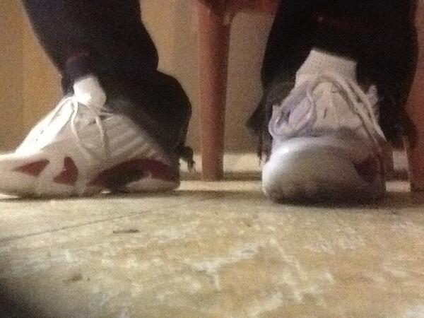 wwenative's tweet image. Wearin my candy cane 14s