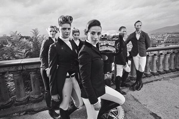 Cavalosuae's tweet photo. Another level of equestrian fashion "cavalleria toscana" #cavalos #UAE #ct http://t.co/4HS98DhruX