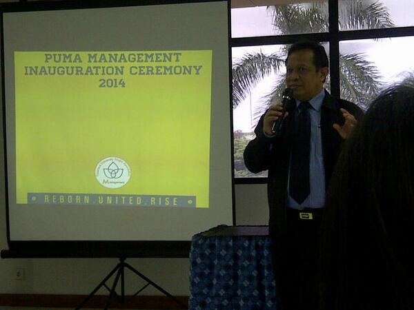 [LIVE TWEET] Dean of Faculty Business, Mr. Munier's speech at PUMA Management 2014 Inauguration Ceremony !