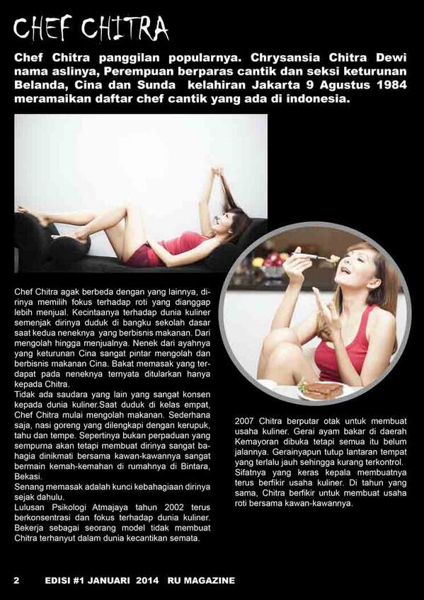 Chef Chitra di Ru Magazine edisi #1 Januari 2014 Free Download here -> 4shared.com/account/home.j…