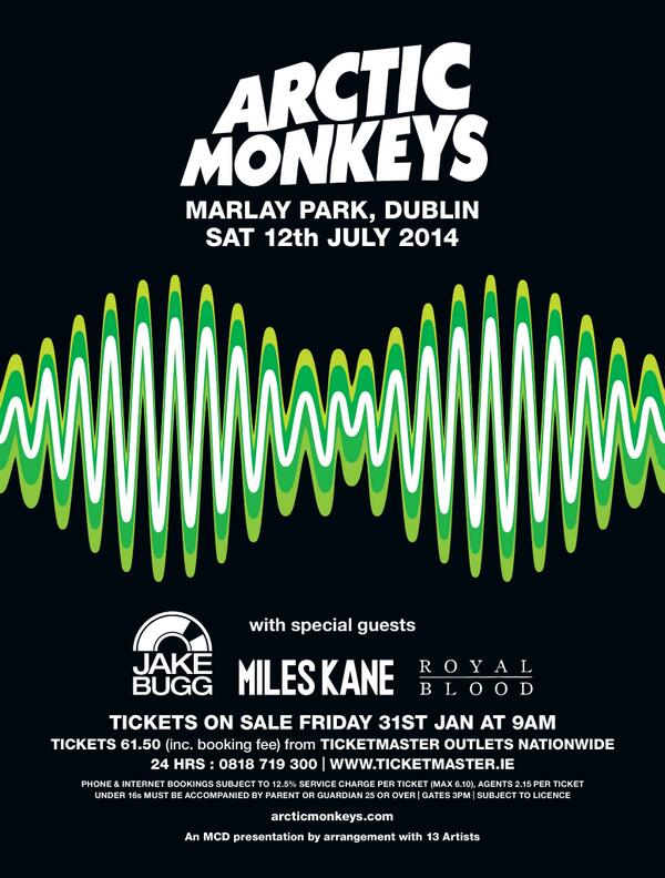 MilesKaneMusic's tweet photo. Miles will support @ArcticMonkeys at Marlay Park in Dublin on 12/7/14 with @jakebugg @royalblooduk http://t.co/rwtBzI4IGP