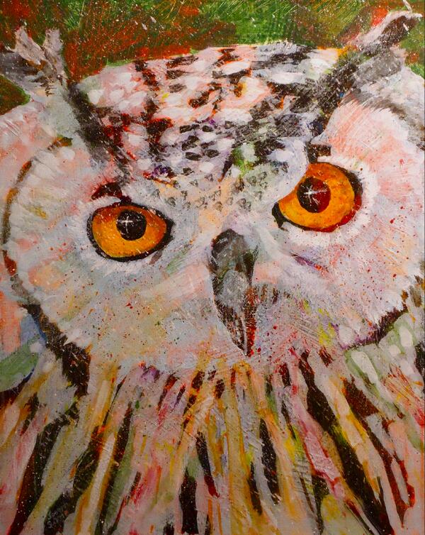JosephSuttle's tweet photo. "Wise Guy" 2014
acrylic on canvas
20x16
http://t.co/WX8z8WrVRT
#owl http://t.co/XqditaYpUS