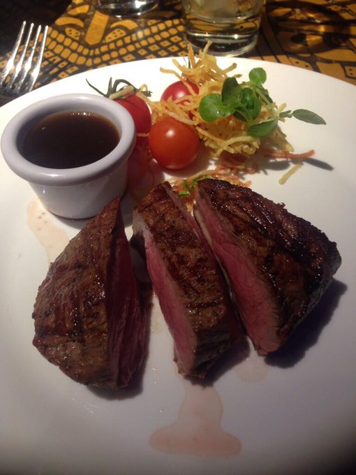 I just ate Zebra!! At Shaka Zulu in Camden town London!! ZEBRA!!! http://t.co/gHlA795rIy<a href="/tag/stoned"class="tags"><span>#stoned</span></a>