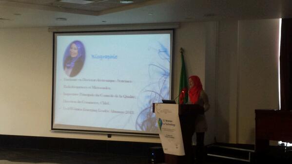 DZWIT's tweet photo. El Alia ZEDEK #techwomen #DZWIT http://t.co/nLntU5oLSx