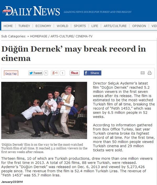 AHMTKURAL's tweet photo. Daily News “@boxofficeturkey: Thanx @HDNER http://t.co/ccRWF3s8b9”