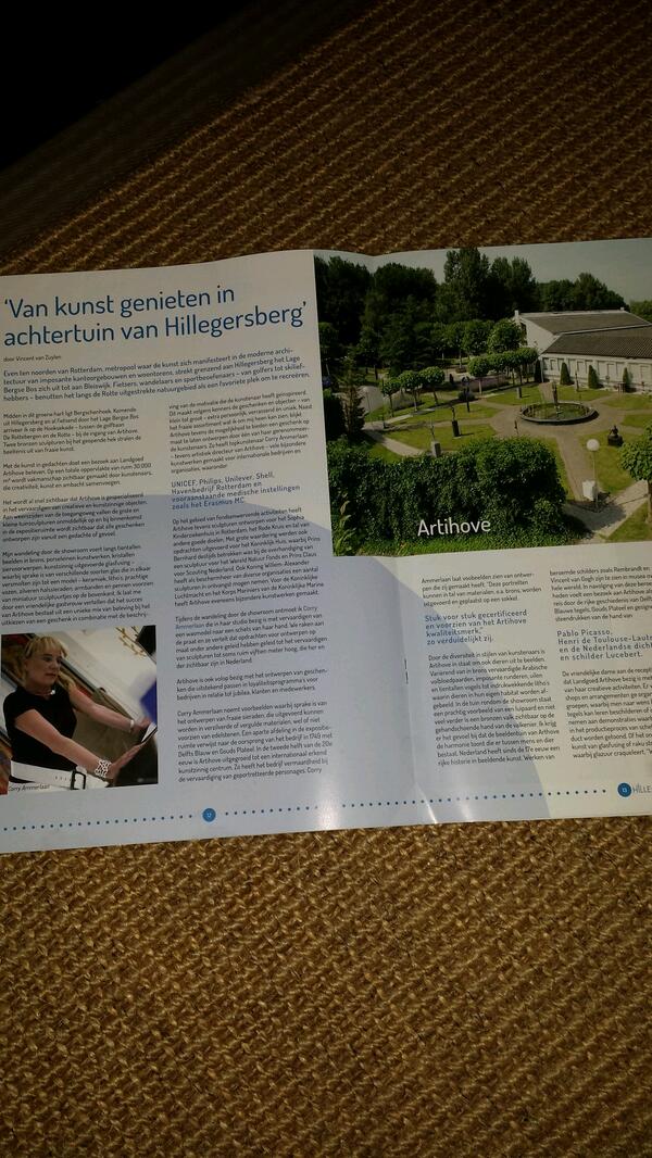In het nieuwe magazine <a href="/inHillegersberg/">inHillegersberg</a>  beschrijft Vincent van Zuylen zijn beleving van de kunst bij @Artihove.