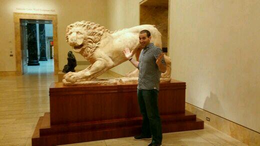RW_Tigers's tweet photo. It's great to be a lion? Mr. Brockway is on a field trip at The Nelson Atkins Museum. http://t.co/akDVYzPaxc
