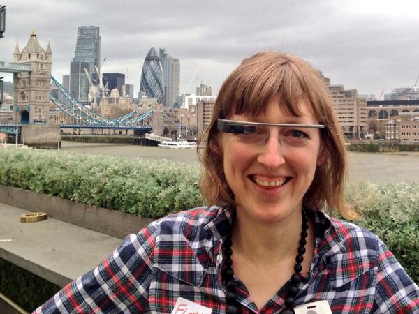 MarDixon's tweet photo. #googleexplorer @Incidentaleye from @DesignMuseum tried Glass today. http://t.co/rzRrBUnt2w