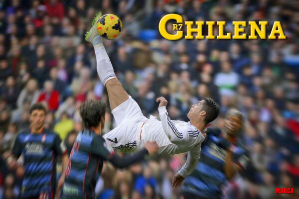 marca's tweet photo. WALLPAPER | Ese momento en el que CR7 se eleva para firmar una chilena impresionante, por @OC1Gamez http://t.co/DCWBpe8RD6
