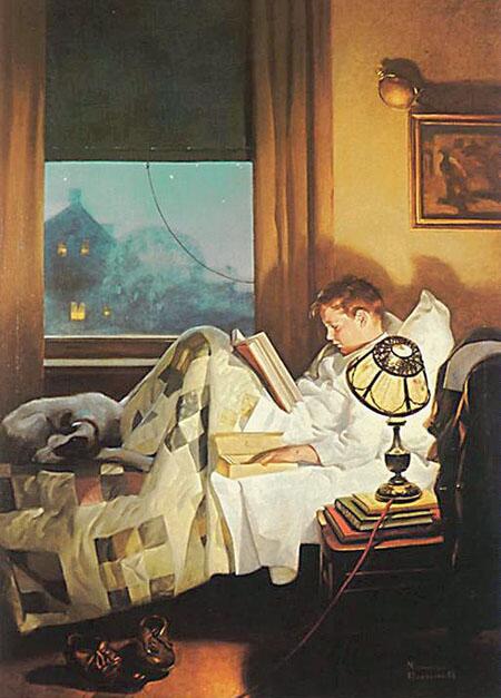 CarrigalineBook's tweet photo. "Crackers in Bed" - Norman Rockwell http://t.co/qSeDvabEPE