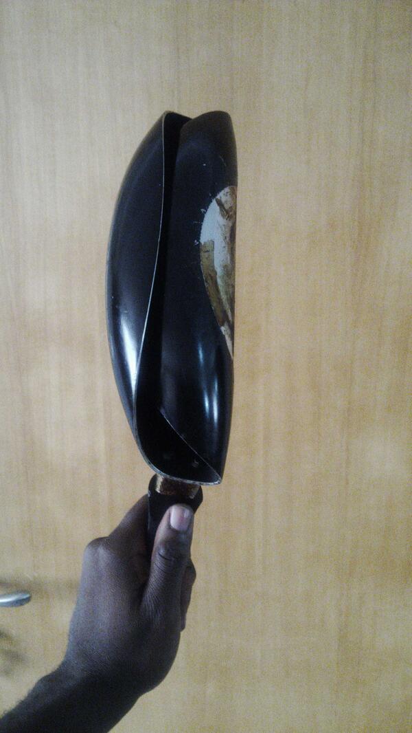 iamthatpj's tweet photo. Was watching a strength show, got inspired and rolled up a frying pan on my first attempt! #Samsonmode! http://t.co/oltOGrXaAU