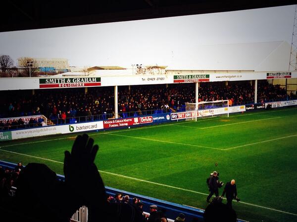 York City fans at Hartlepool today. #ycfc