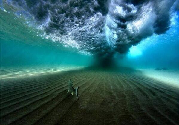 IncroyablePics's tweet photo. Sous une vague .. http://t.co/Oa9B9O47wE
