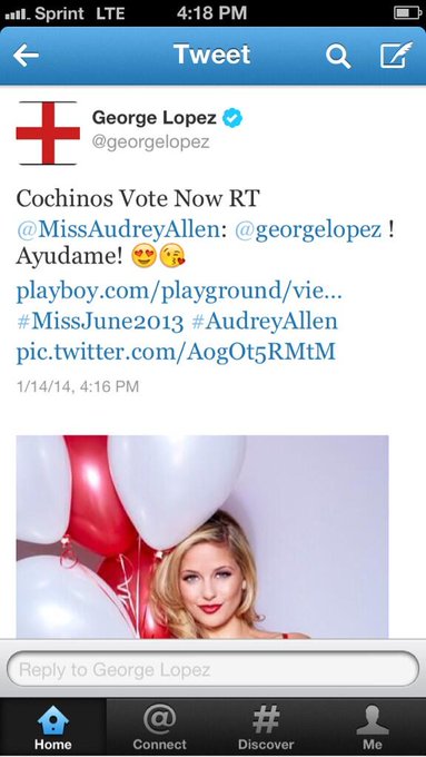 Thank you for the love @georgelopez ! Don't forget guys! The voting is almost over!!! ?
#MissJune2013